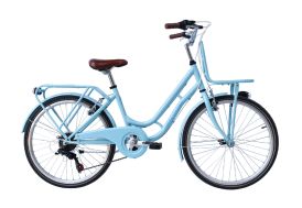 Vélo de fille 24 pouces amazone 6 vitesses bleu