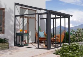 Véranda alu en kit Sanremo 3 x 3 m gris anthracite Canopia by Palram