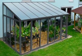 Véranda en aluminium en kit anthracite Sanremo 3 x 5,56 m Canopia by Palram
