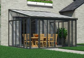 Véranda en kit aluminium anthracite Sanremo 4 x 4 m Canopia by Palram