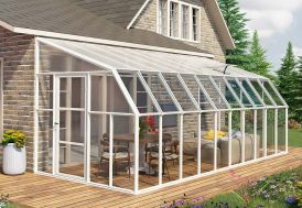 Véranda PVC en kit polycarbonate et verre Sunroom 8 x 20 Canopia by Palram