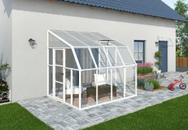 Véranda PVC en kit polycarbonate et verre Sunroom 8 x 8 Canopia by Palram
