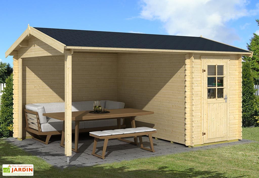 Abri de jardin avec auvent - Mon Aménagement Jardin