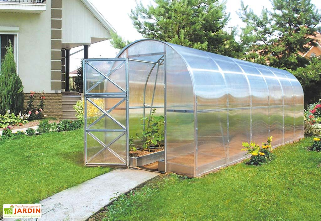 Serre De Jardin Tunnel 18 M² Dim. 5,97L X 3,02l X 2H M - 12 Fenêtres, Porte Zippée Enroulable - Châssis Tubulaire Acier Galvanisé, Bâche PE Haute Densité Blanc OUTSUNNY