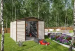 Abri de jardin Trigano 11 m² en acier galvanisé - Taupe Marron