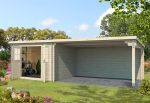 Abri de Jardin + Auvent en Bois d’Epicéa Brut 21 m²
