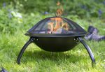 Brasero barbecue portable en acier 56 x 39 cm - grille + pare étincelles