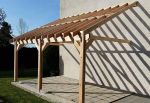 Carport adossé en bois Douglas 13,5 à 37,5 m² – Bretagne 3 poteaux
