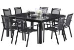Salon de Jardin Carré WhiteStar : Table Extensible + 8 Fauteuils