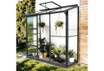 Serre de jardin adossée en verre Lams 1,3 m² - Melissa anthracite