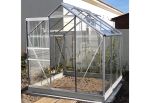 Serre de jardin en verre trempé Lams 3,7 m² - Allium alu naturel
