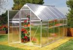 Serre de jardin polycarbonate aluminium gris 3 x 2 m – Mythos 6x10