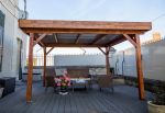 Tonnelle en bois avec toiture bac acier 3,5 x 3,5 m - Azalée