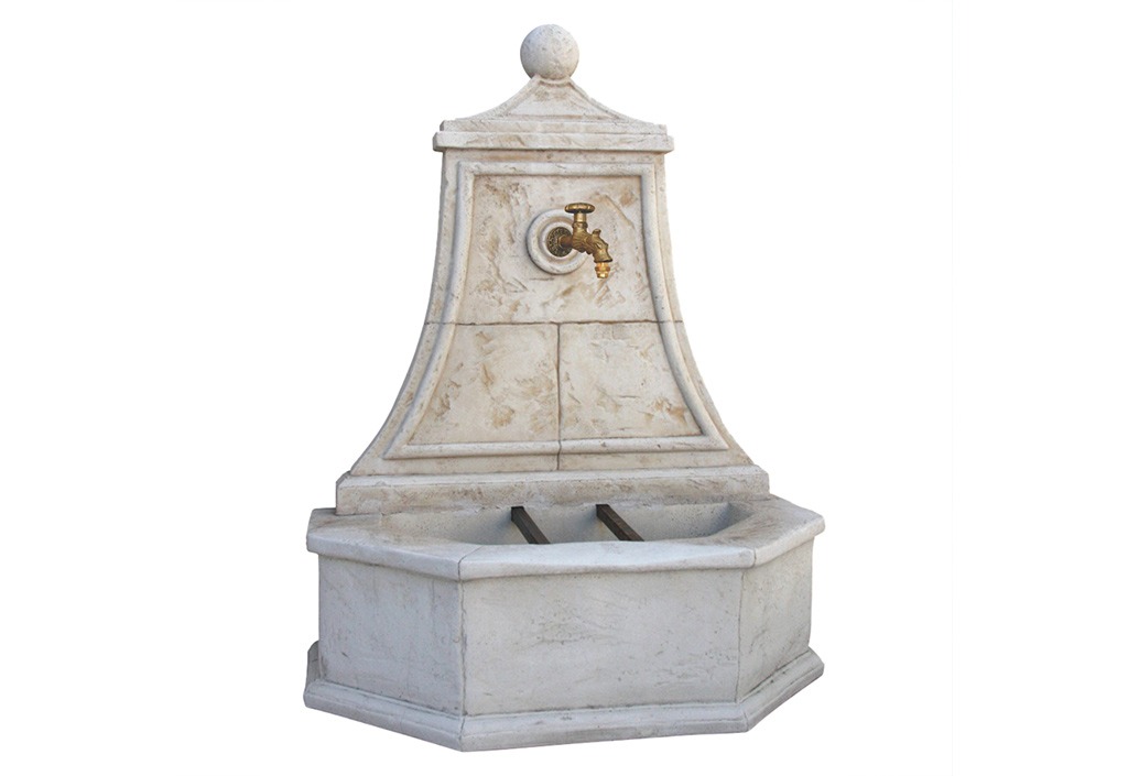 Fontaine de jardin murale en pierre reconstituée - Baccarat