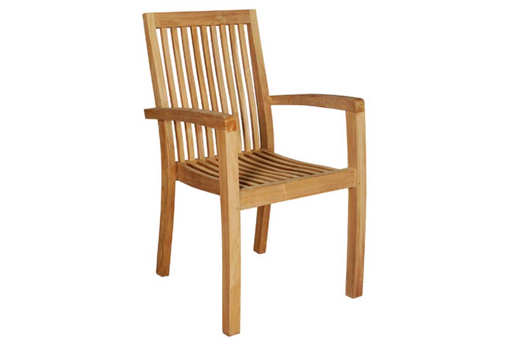 Fauteuil de Jardin Teck Empilable Java