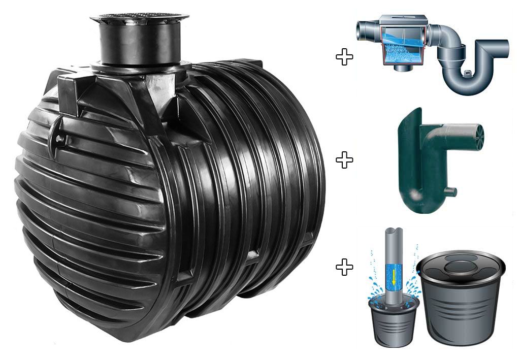 Récupérateur D'eau Enterré En Polyéthylène Haute Densité De 3500 L