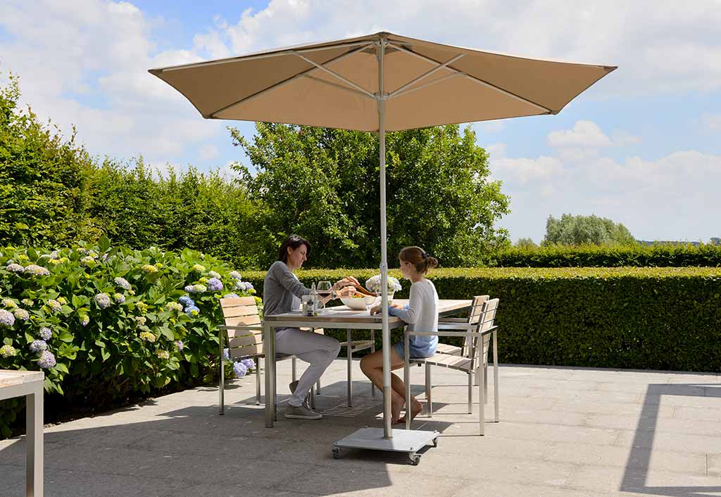 Parasol Rond Mât Central Aluminium Toile Oléfine Ø 2,70 m