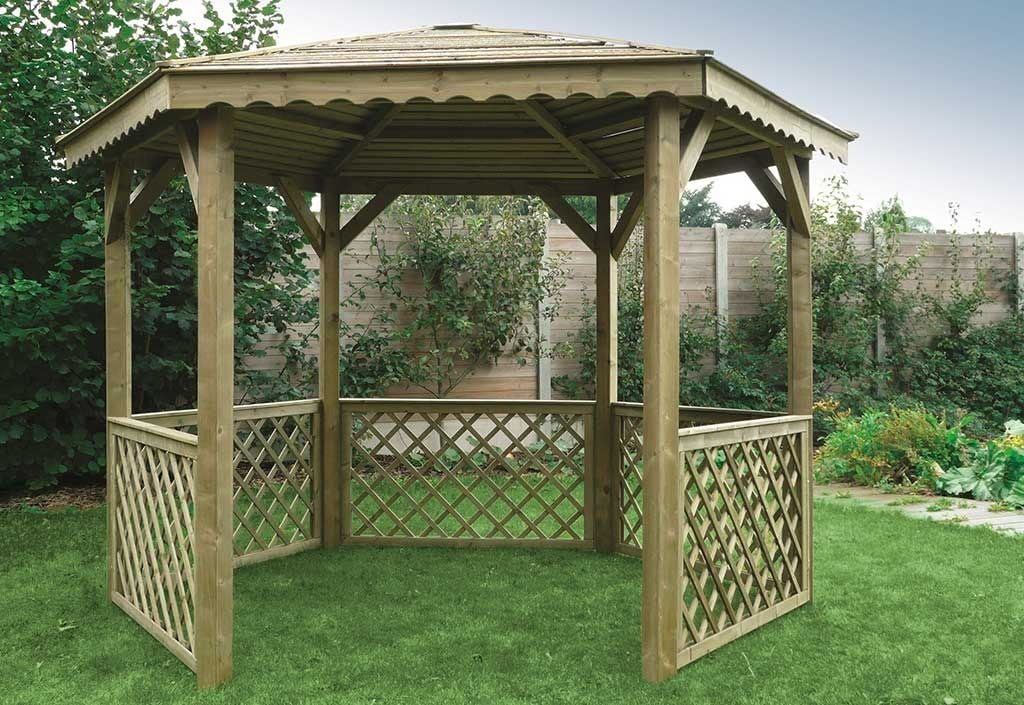 Kiosque Hexagonal Bois Gardanne 352x305cm