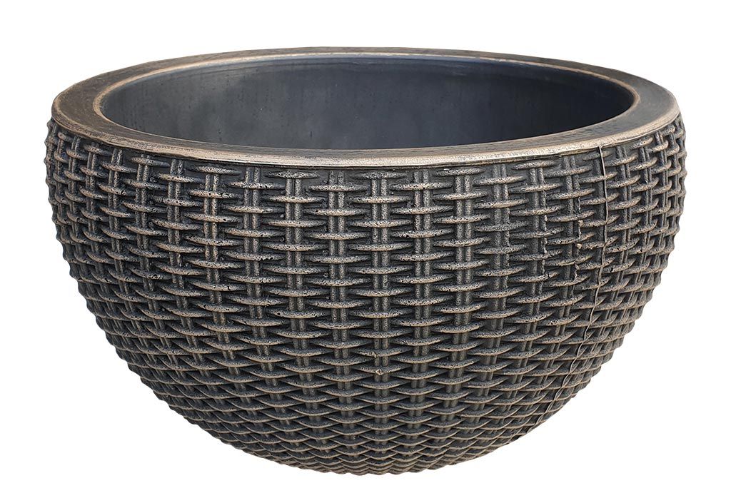 Holibanna Pot De Fleurs Rond En Bois Medium - Jardinière Rustique Pour Jardin, Terrasse Et Intérieur