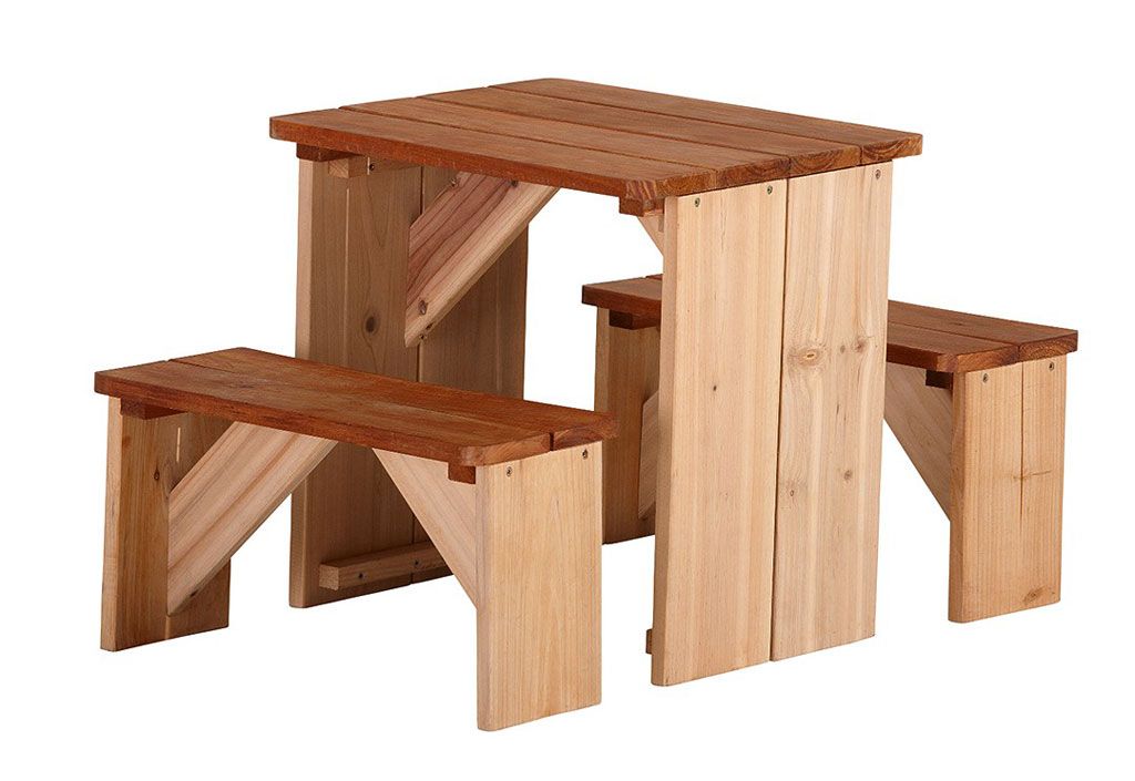 Table de Pique-Nique avec Bancs (45x80x45cm)