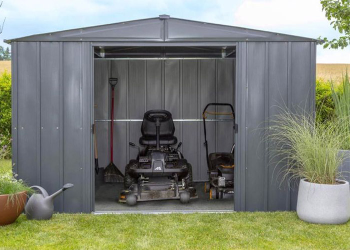 abri de jardin en aluminium ouvert