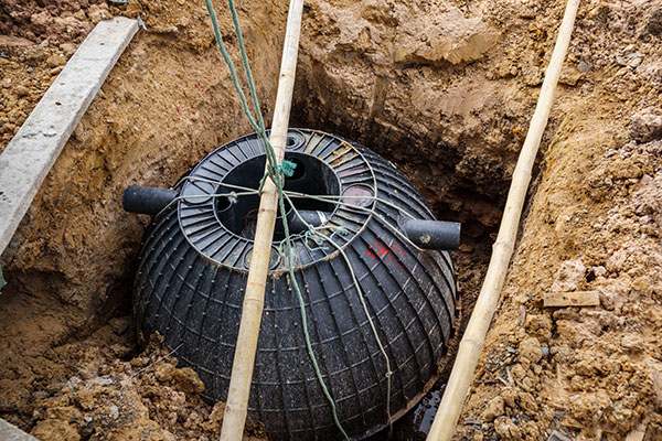 Installation cuve enterrée en béton