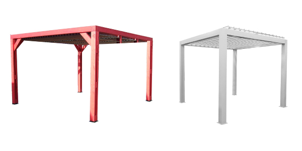 Pergolas en bois et en aluminium.