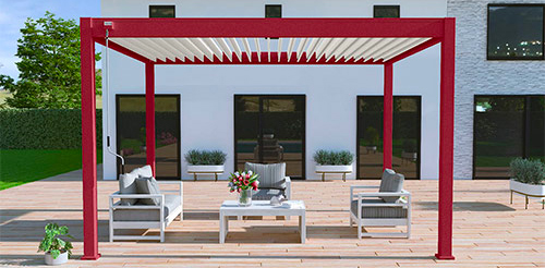 Pergola couverte de lames orientables